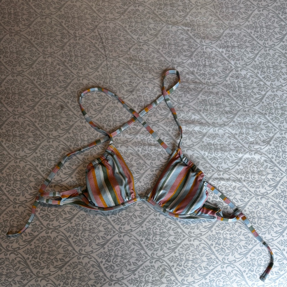 Striped Multicolor Bikini Top